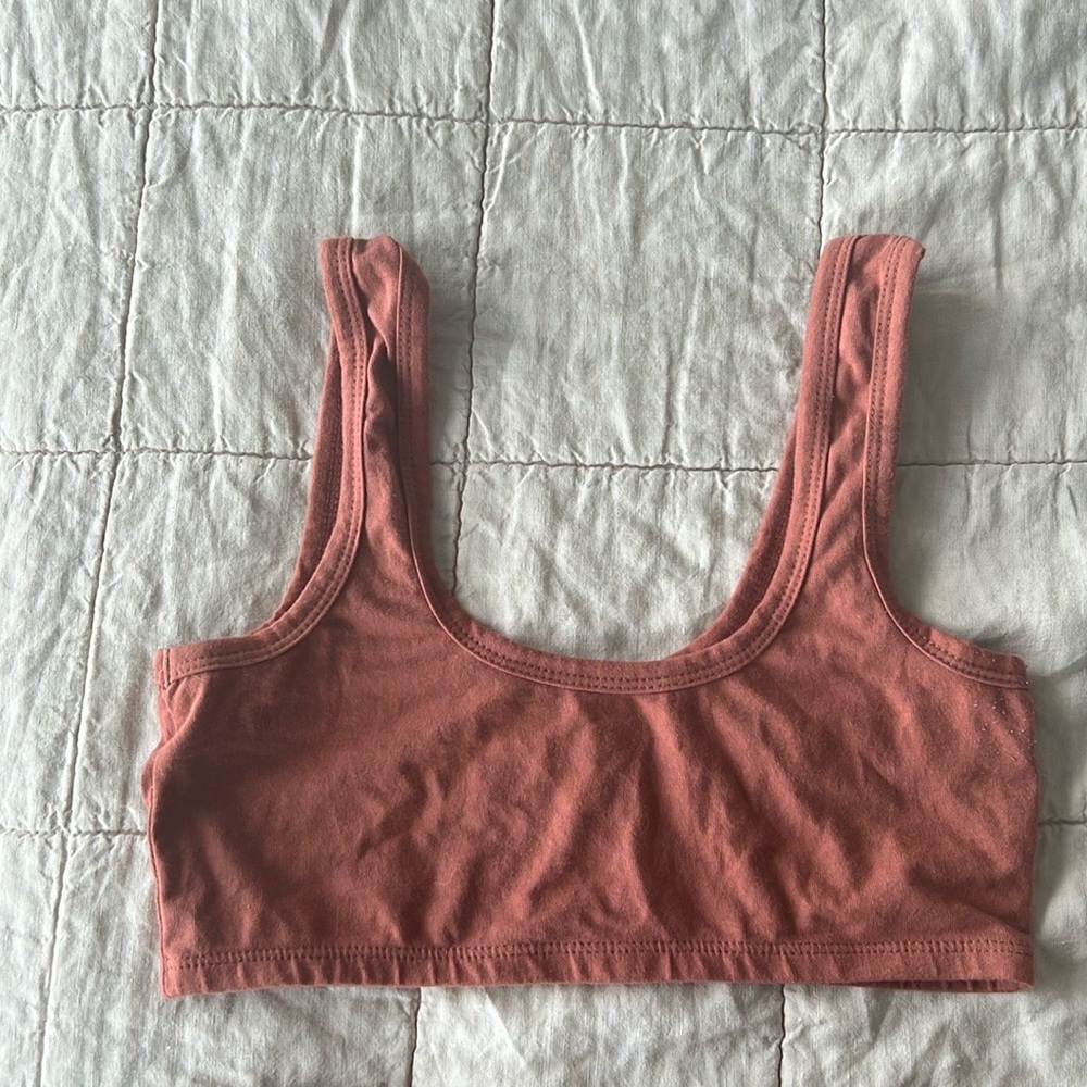 ARQ Wide Strap Bra in Terracotta